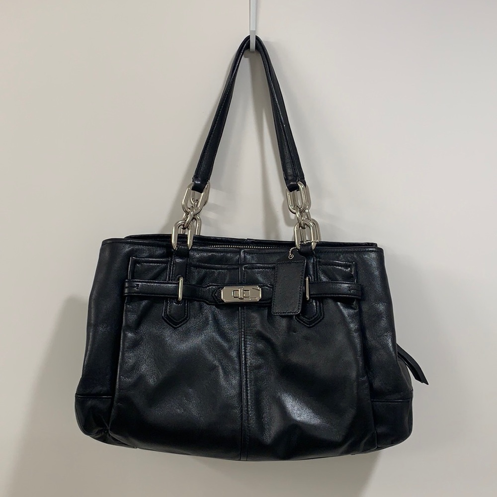 Coach Black Leather Shoulder Bag